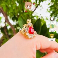 Nhẫn kim tiền nữ cóc phong thủy may mắn, nhẫn vàng giả 18k không đen gỉ