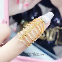 Nhẫn kim tiền viền đá vàng 10k NNU203