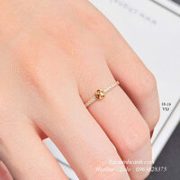 Nhẫn kim tiền viền đá vàng 10k NNU203