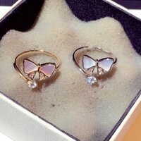 Nhẫn Mạ Vàng 18k Mặt Hình Bướm Đính Đá