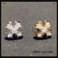 Nhẫn Mạ Vàng 22k Trắng / Đen 18k Hình Thánh Giá Cổ Điển Bằng Chrome Hearts S925