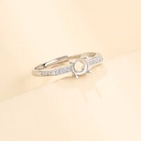 Nhẫn Mạ Vàng Trắng 18K 1925 Có Giá Đỡ Rỗng Dát Sáp Ong diy 5mm Cho Nữ