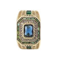 Nhẫn Mạ Vàng Vòng Đeo Nam Mạ Vàng 18K Zircon-Inlay Mở Nhẫn Cặp Đôi Bạn Trai Quà Tặng