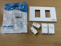 Nhân mạng cat5 cat6 âm tường Novalink, hàng chính hãng made in Taiwan, full thuế VAT, COCQ - 2 nhân cat6 mặt