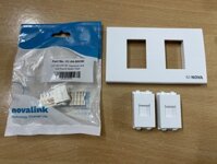 Nhân mạng cat5 cat6 âm tường Novalink, hàng chính hãng made in Taiwan, full thuế VAT, COCQ - 2 nhân cat5 mặt