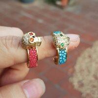 nhẫn mặt thú khảm da cá đuối