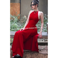 [NHẬN MAY KO SẴN, ẢNH THẬT] SET ÁO DÀI NỮ CỔ YẾM MÀU ĐÔ TƯƠI LỤA NHUNG DÀY KÈM QUẦN CAO CẤP ĐI TIỆC, ĐÁM CƯỚI, ĐÁM HỎI