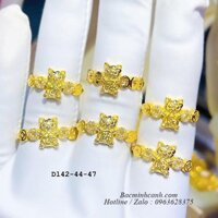 Nhẫn mèo kim tiền chữ Phát Tài Lộc vàng 10k NNU185