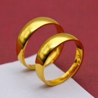 Nhẫn mở mịn bằng hợp kim mạ vàng 18K với tem thép, nhẫn gương giả vàng, trang sức điều chỉnh cho nam và nữ