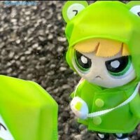 Nhận MỚI Powerpuff Girls Đồ chơi sang trọng, Áo mưa Cotton màu xanh lá cây PP Móc khóa sang trọng, Mô hình Anime đáng yêu Kawaii Hoạt hình mềm Móc khóa trang trí ba lô