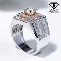 Nhẫn Moissanite Vàng Trắng Demi Vàng Hồng 10K-14K-18K TL0025