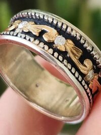 nhẫn mỹ xưa diamond vàng 10k 925 Mexico