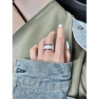 Nhẫn nam bằng gốm đen, thép titan, vàng hồng 18K không phai màu, nhẫn cặp cao cấp, nhẫn ngón trỏ cho phụ nữ