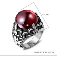 Nhẫn nam Chrome hearts đá xanh đỏ inox