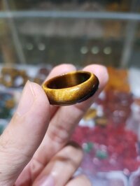 Nhẫn Nam Đá Mắt Hổ Màu Vàng Nâu