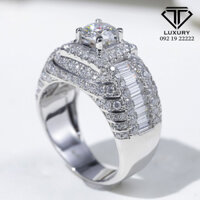 Nhẫn Nam Đá Moissanite Vàng Trắng 10K-14K-18K TL008