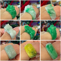 Nhẫn nam đ..á  Ngoc_Câm_Thạch khảm rồng, tỳ hưu, hoa mẫu đơn may mắn tài lộc