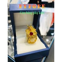 nhẫn nam đầu rồng ngậm ngọc mạ vàng 18k