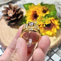 Nhẫn Nam Đẹp, Nhẫn Vàng Nam Mạ Vàng 18k Loại Cao Cấp Y Thật Lokalo - Tay Người Đeo Sáng Lấp Lánh Như Đại Gia A36
