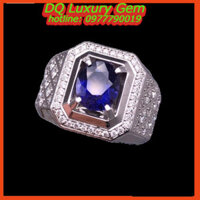 Nhẫn Nam Đính Đá Saphiree Xanh Hero Tự Nhiên, Kích Thước 8x6x5mm, trọng Lượng 2 carat , May Mắn, Bình An, Cát Tường M33