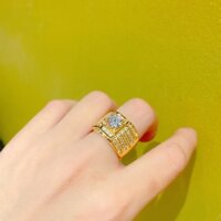 Nhẫn nam full xoàn hột trụ cao mạ vàng RCLNcao cấp