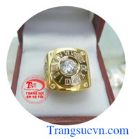 Nhẫn nam hợp đồng hồ vàng