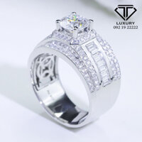 Nhẫn Nam Hột Xoàn Moissanite Vàng Trắng 10K-14K-18K TL009