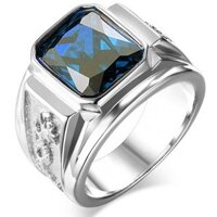 NHẪN NAM INOX CHẠM RỒNG ĐÁ XANH DƯƠNG