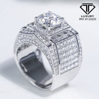 Nhẫn Nam Kim Cương Moissanite Vàng Trắng 10K-14K-18K TL007