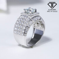Nhẫn Nam Kim Cương Moissanite Vàng Trắng 10K-14K-18K TL0018