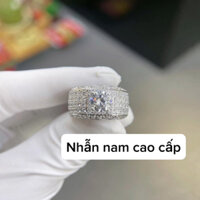Nhẫn nam, mạ bạc full đính đá cao cấp đi tiệc, đám cưới dành cho nam - đầy đủ size - NN29- - Hàng mới về