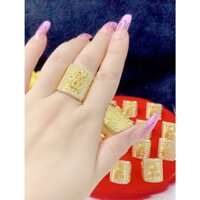 Nhẫn nam mạ vàng 18k, 24k chữ Phúc bảng vuông 060LL1212 - Bền màu - Khộng đen