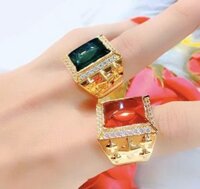 Nhẫn nam mạ vàng 18k đính đá phong thuỷ