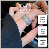 Nhẫn Nam Nữ Thiết kế hình vương miện đính đá Zircon cao cấp 4