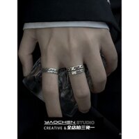 Nhẫn nam thời trang vintage, nhẫn đơn, nhẫn hip hop cho sinh viên, nhẫn mở điều chỉnh cho nam và nữ