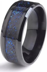 Nhẫn nam titan đá xanh cực đẹp - Size 11