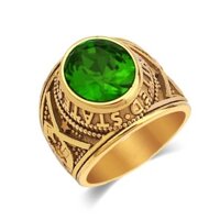 Nhẫn nam titan đẹp cao cấp inox thép không gỉ kiểu nhẫn mỹ wakaha vn đá xanh lá PTNNA219