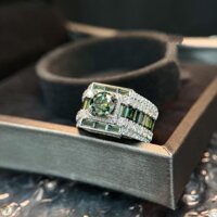 Nhẫn Nam Vàng 10k 14k 18k Kim Cương Moissanite