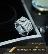 Nhẫn nam vàng 10k, kim moissanite N004