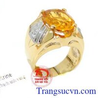 Nhẫn nam vàng 14k citrine