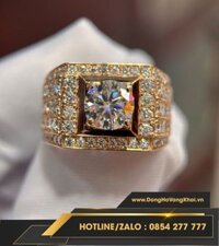 Nhẫn nam vàng 18k, kim moissanite N027