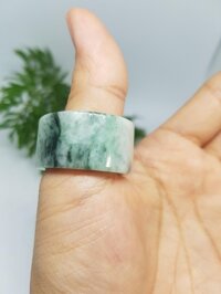 Nhẫn ngọc phỉ thúy bản vuông - Đá Non Nước - 23mm