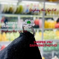 Nhẫn ngoc phi thúy lên khung bac s925 Gia Cát