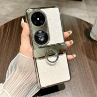 Nhẫn Ngọc Vỏ Điện Thoại Cho HuaWei P50 Pocket 2 Bảo Vệ PC Vỏ Cứng Bảo Vệ Bản Lề Mặt Sau