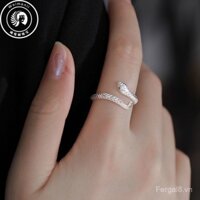 Nhẫn ngón út cá tính Thiết kế bạc nguyên chất Xiao Ling 2024 năm S925 Dễ phối rắn thời trang nữ thích hợp nhẫn mới tinh tế