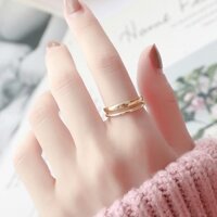 Nhẫn Nữ 2 Vòng Titan Ko Đen TT 2616 - 8