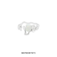 Nhẫn nữ bạc 925 mặt đá Opal kiểu dị - Nepherteti