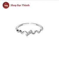 Nhẫn nữ Bạc Ta đeo ngón út freesize thiết kế hở siêu xinh (Ảnh Thật , Có Bảo Hành Làm Sáng )