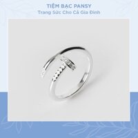 Nhẫn nữ bạc ta hình chiếc đinh cá tính - Nhẫn bạc đẹp cao cấp không gỉ PANSY