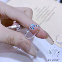 Nhẫn nữ bạc ta nhẫn đá moonsi đá mặt trăng BYL JEWELRY